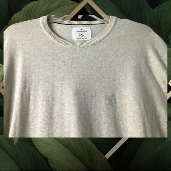 Springfield Cotton Stone Men Crewneck Long Sleeve Knit Sweater Office Fall S 3XL - Picture 3 of 8